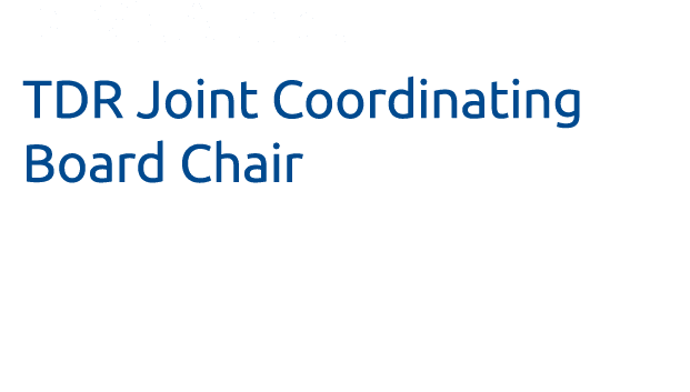 Dr Vic Arendt TDR Joint Coordinating Board Chair