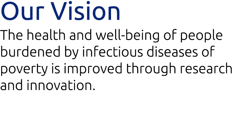 Our Vision The health and well-being of people burdened by infectious diseases of poverty is improved through researc   